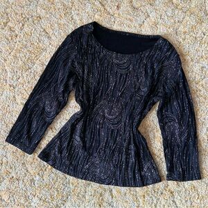 Black Glitter Sparkle Top